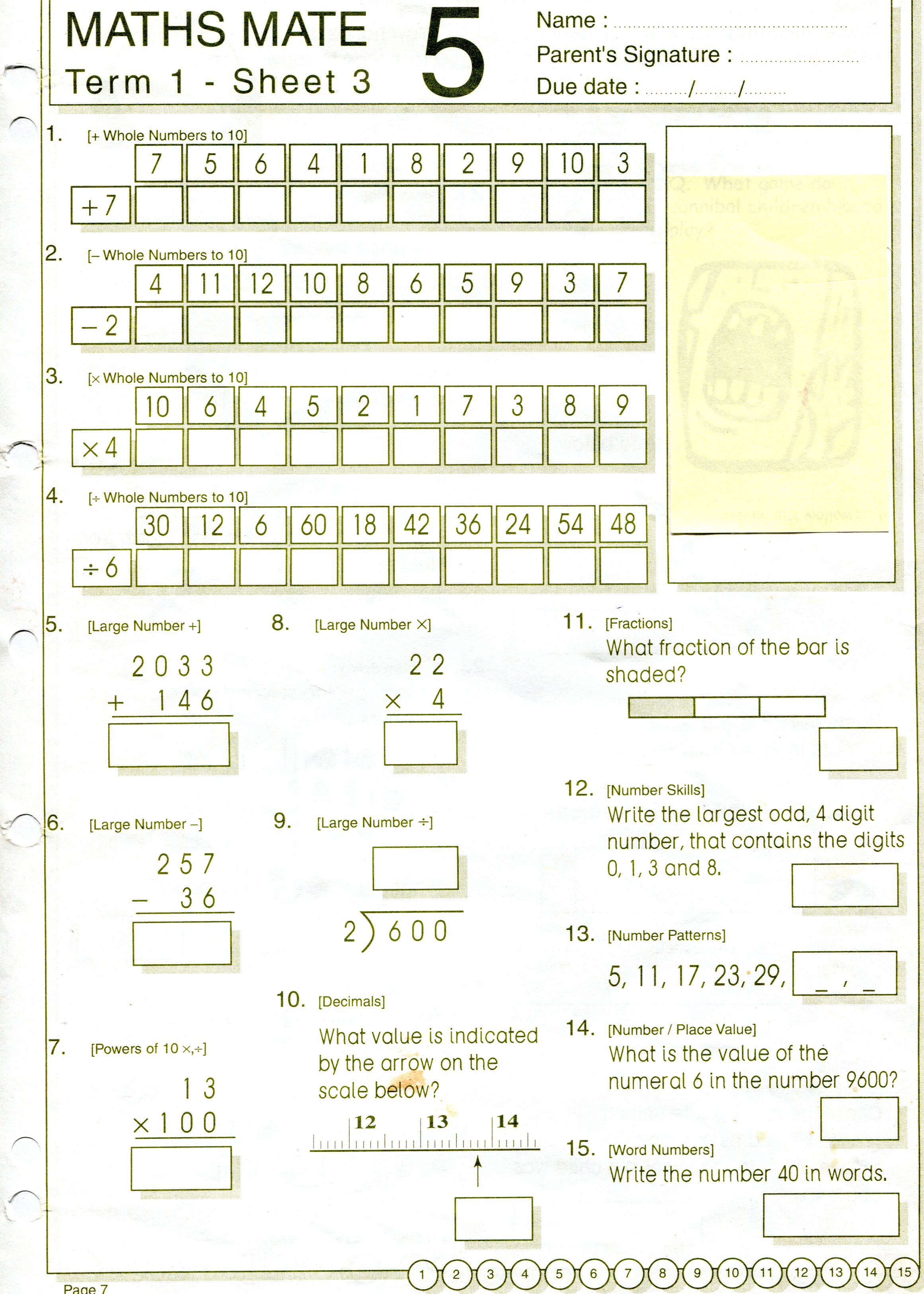 Coverning Worksheets 4 5 4 8 Test 8 Maths Mate